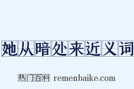 她从暗处来近义词是什么意思的图片